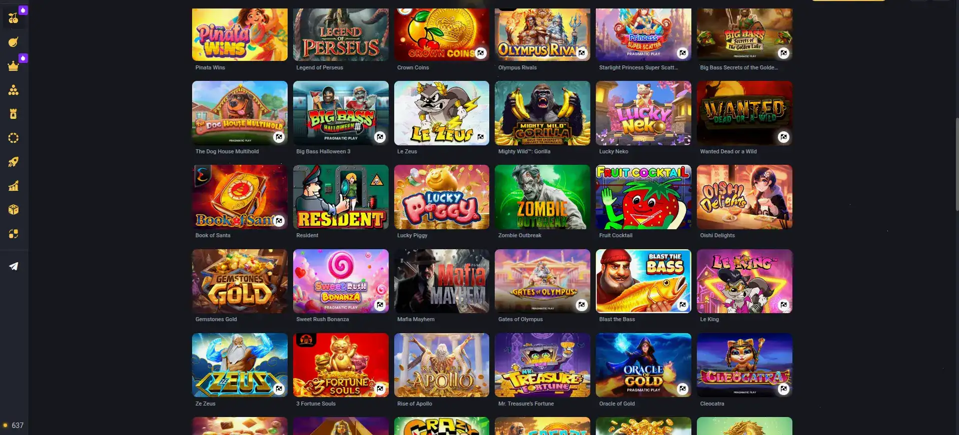 Мобильная версия Coins Game casino на экране смартфона